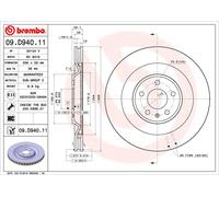 Brembo Disque de frein 09.D940.11 arrière ventilé haute teneur en carbone 1 pièce