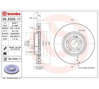 2x Disque de frein ventilé de l'intérieur 09.E022.11 BREMBO pour MERCEDES-BENZ