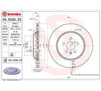 2x Disque de frein ventilé de l'intérieur 09.E028.23 BREMBO pour LAND ROVER