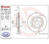 Disque de frein BREMBO 09N26411 avant, ventilé, 1 pièce