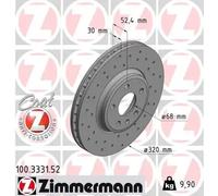 2x Disque de frein ventilé de l'intérieur 100.3331.52 ZIMMERMANN pour AUDI A4 B8