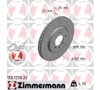 2x Disque de frein ventilé de l'intérieur 150.1258.20 ZIMMERMANN pour BMW 3