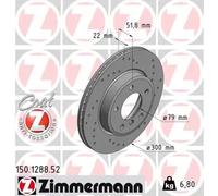 2x Disque de frein ZIMMERMANN 150.1288.52 convient pour BMW BMW (BRILLIANCE)