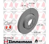 2X Disque De Frein Zimmermann 150.1294.20 Coat Z pour Bmw