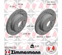 2x Disque de frein ventilé de l'intérieur 150.2902.53 ZIMMERMANN pour BMW 3