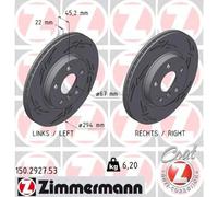 2x Disque de frein ventilé de l'intérieur 150.2927.53 ZIMMERMANN pour MINI MINI