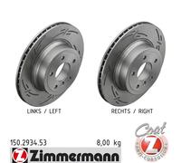 2x Disque de frein ventilé de l'intérieur 150.2934.53 ZIMMERMANN pour BMW