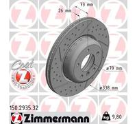 2x Disque de frein ventilé de l'intérieur 150.2935.32 ZIMMERMANN pour BMW 3 1