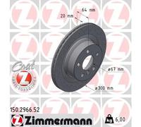2x Disque de frein ventilé de l'intérieur 150.2966.52 ZIMMERMANN