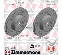 2x Disque de frein ventilé de l'intérieur 150.3403.53 ZIMMERMANN pour BMW 5 6