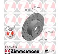2x Disque de frein ventilé de l'intérieur 150.3423.52 ZIMMERMANN pour BMW 1