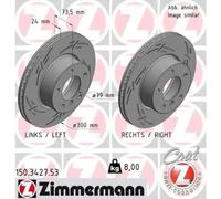 2x Disque de frein ventilé de l'intérieur 150.3427.53 ZIMMERMANN pour BMW 1 3
