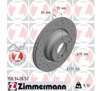 2x Disque de frein ventilé de l'intérieur 150.3428.52 ZIMMERMANN pour BMW 3 1 X1