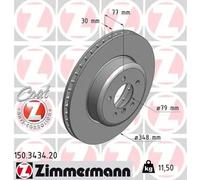 2x Disque de frein ventilé de l'intérieur 150.3434.20 ZIMMERMANN pour BMW 5 6