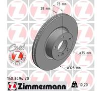 2x Disque de frein ventilé de l'intérieur 150.3494.20 ZIMMERMANN pour BMW X3 X4