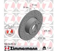 2x Disque de frein ventilé de l'intérieur 150.3495.52 ZIMMERMANN pour BMW X3 X4