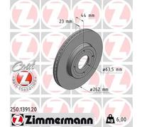 2x Disque de frein ventilé de l'intérieur 250.1391.20 ZIMMERMANN pour FORD