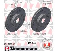2x Disque de frein ventilé de l'intérieur 250.1399.53 ZIMMERMANN pour FORD