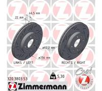 2x Disque de frein ventilé de l'intérieur 320.3803.53 ZIMMERMANN pour HYUNDAI