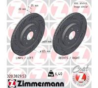 ZIMMERMANN Disque de frein 320.3829.53 ventilé côté intérieur 2x pour KIA