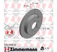 2x Disque de frein ventilé de l'intérieur 370.3089.20 ZIMMERMANN pour MAZDA CX-7