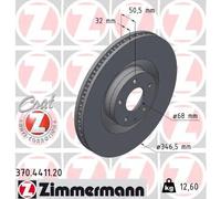 ZIMMERMANN Disque de frein 370.4411.20 Avant ventilé revêtu - Lot de 2 pour MAZDA