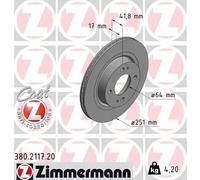 2x Disque de frein ventilé de l'intérieur 380.2117.20 ZIMMERMANN pour MITSUBISHI