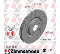 2x Disque de frein ventilé de l'intérieur 400.3628.20 ZIMMERMANN