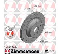 2x Disque de frein ventilé de l'intérieur 400.3672.52 ZIMMERMANN