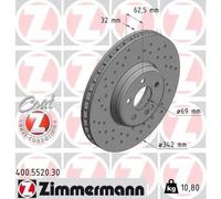 ZIMMERMANN Disque de frein ventilé de l'intérieur 400.5520.30 – Lot de 2
