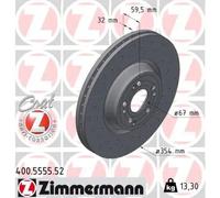2x Disque de frein ventilé de l'intérieur 400.5555.52 ZIMMERMANN