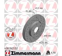 2x Disque de frein ventilé de l'intérieur 430.2621.52 ZIMMERMANN pour CHEVROLET