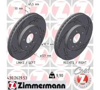 2x Disque de frein ventilé de l'intérieur 430.2629.53 ZIMMERMANN pour OPEL