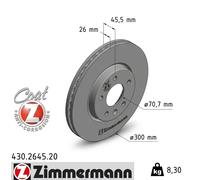 ZIMMERMANN 430.2645.20 Disque de frein