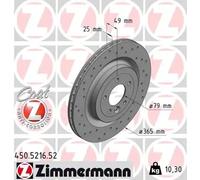 2x Disque de frein ventilé de l'intérieur 450.5216.52 ZIMMERMANN pour LAND ROVER