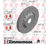 2x Disque de frein ventilé de l'intérieur 600.3262.70 ZIMMERMANN pour VW SKODA