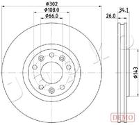 2x Disque de frein ventilé de l'intérieur 600635C JAPKO pour PEUGEOT RCZ