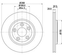 HELLA 8DD 355 106-831 Disque de frein