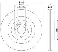 HELLA 8DD 355 107-221 Disque de frein