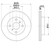 HELLA 8DD 355 107-281 Disque de frein