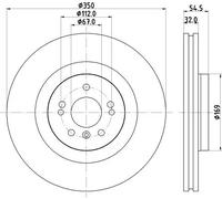 HELLA 8Dd 355 113-191 Disque De Frein - 54507Pro - Revêtu