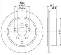 2x Disque de frein ventilé de l'intérieur 8DD 355 118-921 HELLA pour LAND ROVER