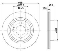 HELLA 8DD 355 122-991 Disque de frein