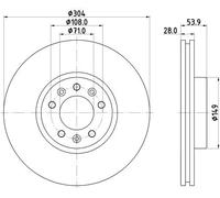 HELLA 8DD 355 125-411 Disque de frein