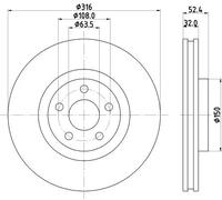 HELLA 8DD 355 126-701 Disque de frein