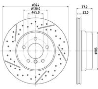 2x Disque de frein ventilé de l'intérieur 8DD 355 130-011 HELLA pour BMW 1 Coupé
