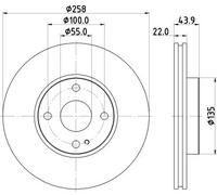 HELLA 8Dd 355 131-821 Disque De Frein - 56009Pro - Revêtu