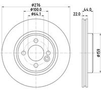 2x Disque de frein ventilé de l'intérieur 8DD 355 131-981 HELLA pour MINI MINI