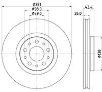 HELLA 8DD 355 132-131 Disque de frein