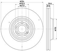 Disque de frein HELLA 8DD 355 132-221